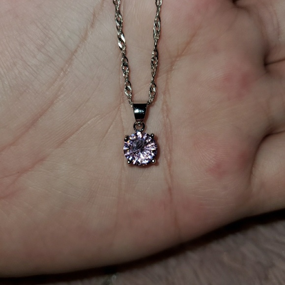 Sterling silver cubic zirconia birthstone necklacae - Picture 4 of 8